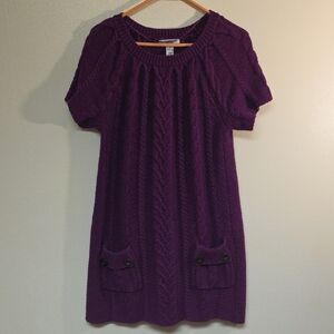 Style & Co. Purple Knit Short Sleeve Sweater Dress #181